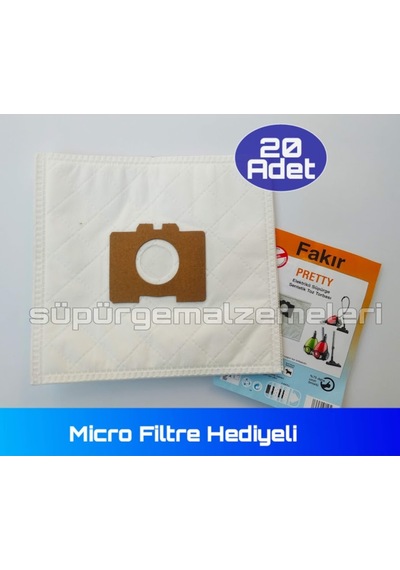Fakir Pretty Bez Toz Torbası 20 Adet - Micro Filtre Hediyeli -