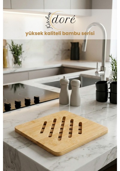 Bambu Kare Nihale Kaymaz Tabanlı Altlık Modern Tasarım Diğer