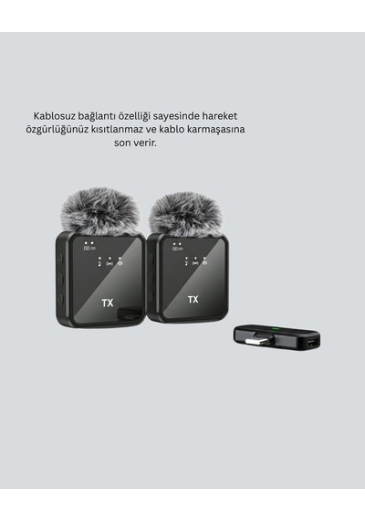 Northcity Kablosuz Yaka Mikrofon Seti - 2'li Profesyonel Ses Kayıt İçin Parazitsiz Çözüm