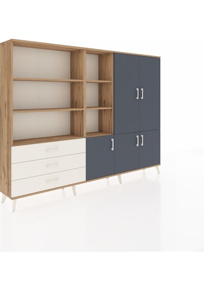 Arges Dolap 11 Raflı 3 Çekmeceli 5 Kapaklı 220x30x163 Çam-antrasi Çam-antrasit/aytaşı Arges Dolap 11 Raflı 3 Çekmeceli 5 Kapaklı 220x30x163 Çam-antrasi Çam-antrasit/aytaşı