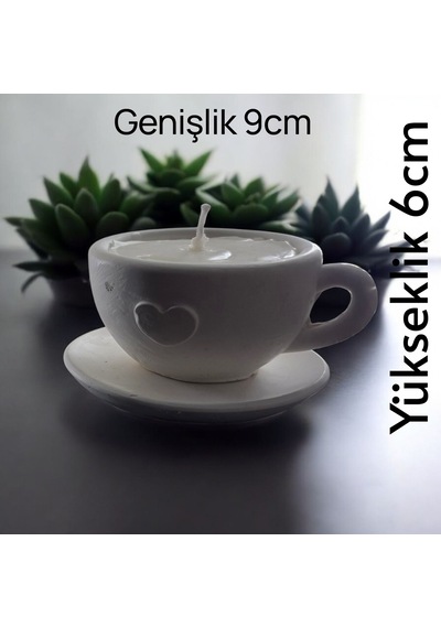 Taş Tozu 2 Li Fincan Mumluk Mum Çok Renkli