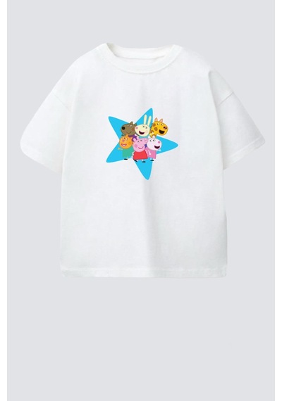 Monila Kız Çocuk Pamuklu Bisiklet Yaka T-shirt Ekru