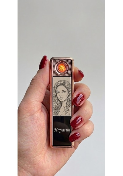 Kişiye Özel Fotoğraf Baskılı Usb Şarjlı Rezizdanslı Çakmak - Fotoğraflı & İsimli
