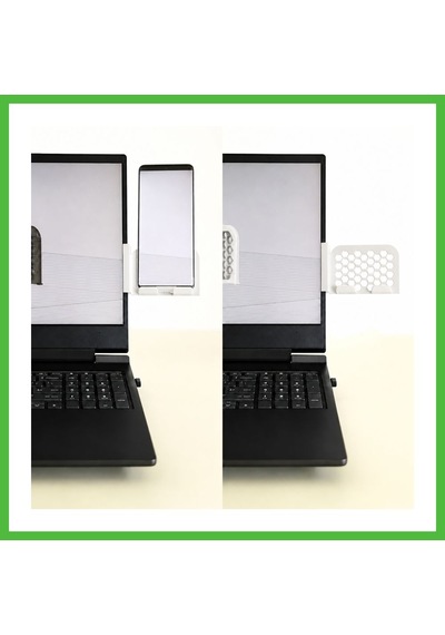 Vaveni 3d Baskı Monitor Telefon Tutucu - Petek Desenli Laptop Kenar Telefon Tutucu-beyaz Arz
