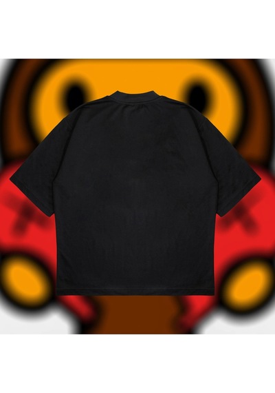 Startmore Bape X Comme Des Garçons Oversize Unisex Pamuklu Nefes Alan Kalın Kumaşlı Siyah