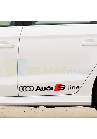Audi S Line Logo Yan Kapı Altı Marşpiyel Oto Sticker Etiket 2 Ad