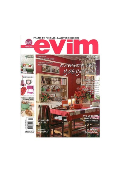 Evim - Pratik Ev Fikirleri Ve Alışveriş Dergisi -evimizle Aşk Yaşıyoruz - Retro Eski Basım Koleksiyon - Şubat 2016 - Sayı 120
