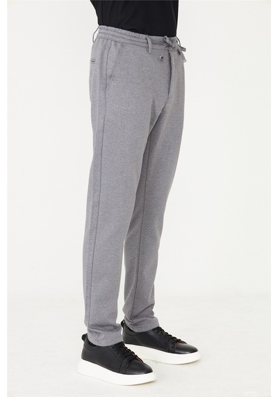Gri Bağcıklı Rahat Kesim Jogger Pantolon Gri