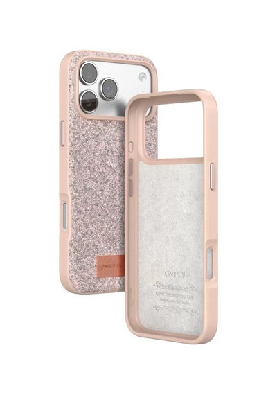 Onegif Apple İphone 17 Pro Bright Simli Kapak - Pembe