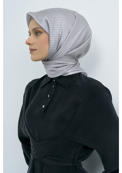Armine Saf İpek Sura Eşarp-2026 İlkbahar-yaz- 952800d Gümüş Gri