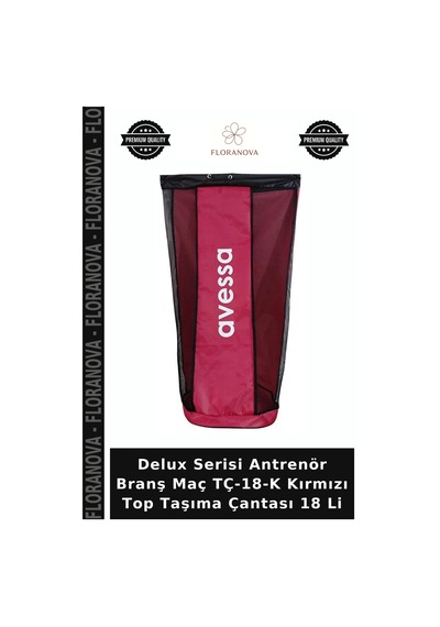 Delux Serisi Antrenör Branş Maç Tç-18-k Kırmızı Top Taşıma Çantası 18 Li