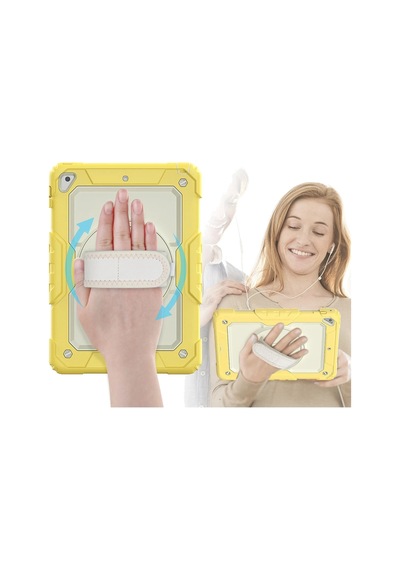 Newface - 742 - iPad Uyumlu 5 Air 9.7 Kılıf Strap New Tablet Kapak - Csmo-tex - - Sarı