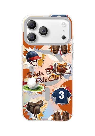 Santa Barbara Polo Racquet Club İphone 18 Pro Max / 17 Pro Max İçin M-safe Şarja Uygun Hygge Kapak Gümüş