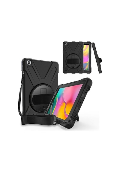 Samsung Uyumlu Tab A8 T290 T295 Kılıf Zırhlı Darbe Etkili Silikon Stand