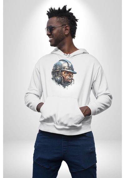 Kafamın İçindeki Lağım Kadın Erkek Beyaz Kapüşonlu Sweatshirt Hoodie Beyaz