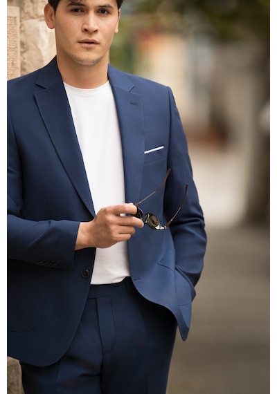 Apartro Slimfit Mono Yaka Yarım Astarlı 6 Drop Çift Yırtmaç Modal Takım Elbise Sax Mavi Apartro Slimfit Mono Yaka Yarım Astarlı 6 Drop Çift Yırtmaç Modal Takım Elbise Sax Mavi