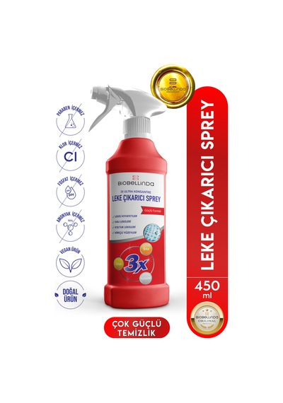 3x Konsantre Güçlü Formül Leke Çıkarıcı Sprey Temizleyici 500 Ml