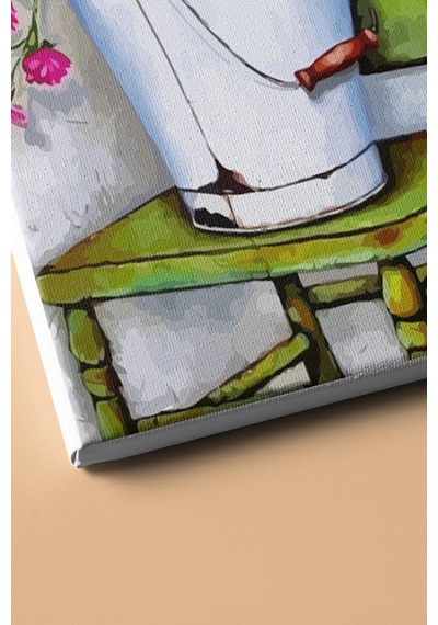 Webstyle Sayılarla Boyama Seti Kasnaklı Yeşil Sandalye Ve Çiçekler 50 X 65 Cm