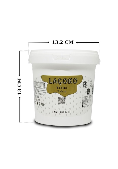 Laçoko Şekersiz Katkısız Vegan İnce Öğütülmüş Susam Tahin Kova 1 KG