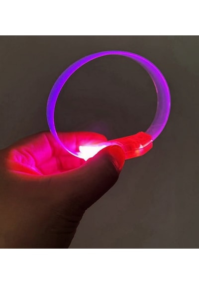 3 - 887 - Modlu Pilli Led Işıklı Esnek Parti - Csmo-tex - Bilekliği Pembe
