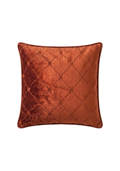 "héritage" Kadife Dokulu Kırlent Kılıfları - 45x45 Kiremit