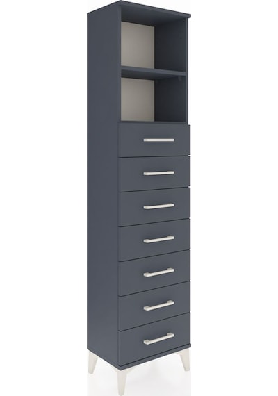Arges Dolap 2 Raflı 7 Çekmeceli 44x30x182 Antrasit-antrasit Antrasit