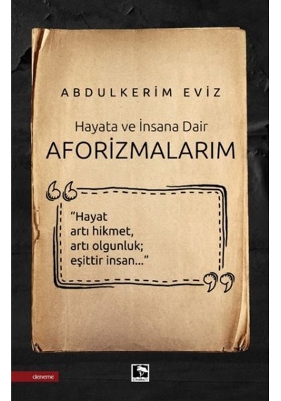Hayata ve İnsana Dair - Aforizmalarım - Abdülkerim Eviz - Çınaraltı Yayınları