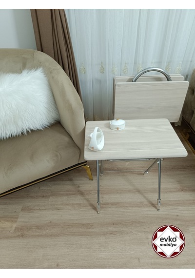 Evko Mobilya Çanta Zigon Sehpa, 4'lü Sehpa, Zigon Sehpa, Servis Sehpası, Mdf Mebran Sehpa, Katlanır Sehpa