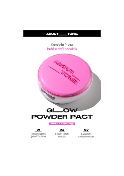 About Tone Doğal Tonlayıcı Şeftali Pudra ABOUT TONE Glow Powder Pack