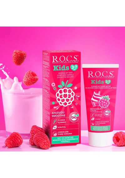 R.o.c.s. Kids Ahududu Smoothie Tadında Florürsüz Diş Macunu 45 Gr Temel Bakım