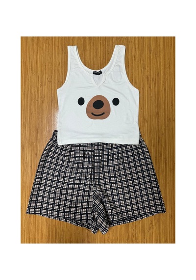 Pazarız Pembecin Şortlu Pijama Takımı Babydol İp Askılı Yazlık Pamuklu Kolsuz Beyaz Ayıcık Beyaz Pazarız Pembecin Şortlu Pijama Takımı Babydol İp Askılı Yazlık Pamuklu Kolsuz Beyaz Ayıcık Beyaz
