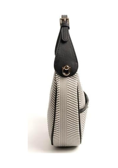 Silver Polo Sp1194 Kadın Omuz Çantası Hasır Siyah Beyaz-siyah