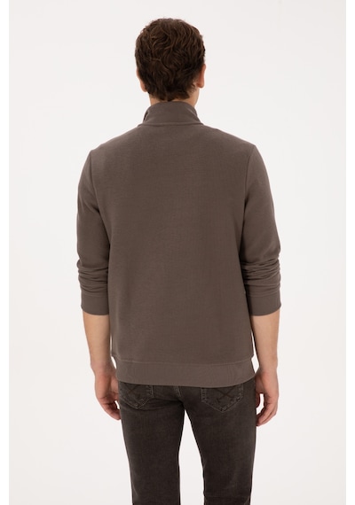 U.S. Polo Assn. Erkek Regular Fit Yarım Fermuarlı Vizon Basic Sweatshirt 50313802-VR052