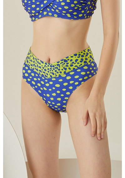 Loya Kadın Sarı Lacivert Puantiyeli Tek Alt Bikini
