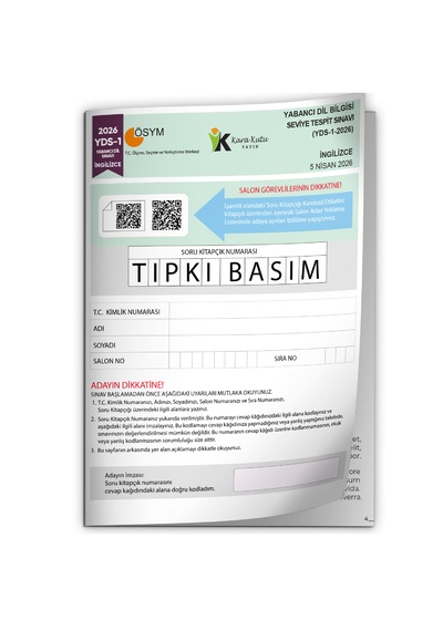 Yds İngilizce 2026/1 Yabancı Dil Sınavı Ösym Tıpkı Basım Çıkmış Soru Deneme Kitapçığı E-yds Uygun