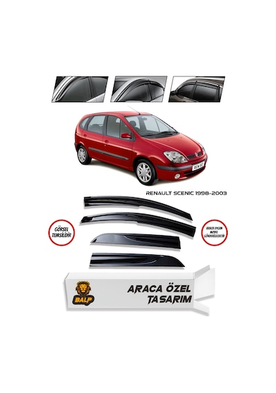 Renault Scenic Cam Rüzgarlığı 4lü 1998-2003 Takım Parlak Sİyah
