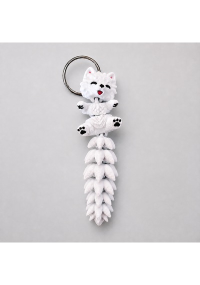 Hareketli Samoyed Figür 3d Baskı Eklemli Tasarım