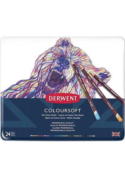 Derwent Coloursoft Kuru Boya Kalemi 24'lü Teneke Kutu