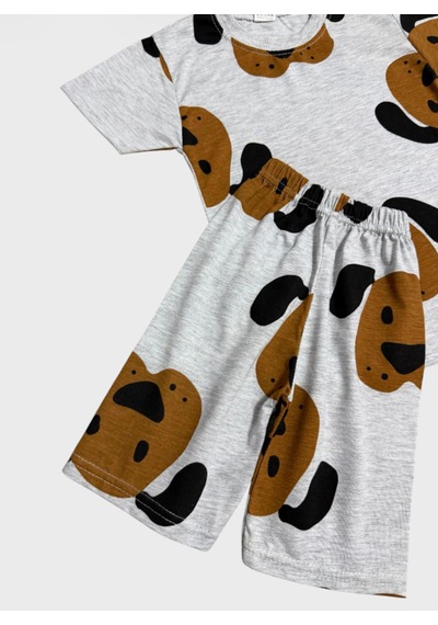 Aliş Kids Erkek Çocuk Pamuklu Gri Sevimli Köpek Desenli Kısa Kollu Şortlu Yazlık Pijama Takımı Aliş Kids Erkek Çocuk Pamuklu Gri Sevimli Köpek Desenli Kısa Kollu Şortlu Yazlık Pijama Takımı