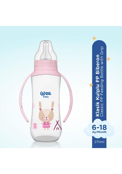 Wee Baby Klasik Kulplu Pp Biberon 150 Ml ve 270 Ml Biberon Seti - Pembe