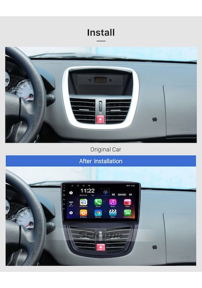 Peugeot 207 2006-2010 Uyumlu Multimedya Navigasyon Usb Kamera Carplayer 4 Ram