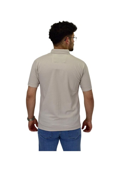 Erkek Büyük Beden Gömlek Yaka Düğmeli Tişört Bgl-st04525 Taş