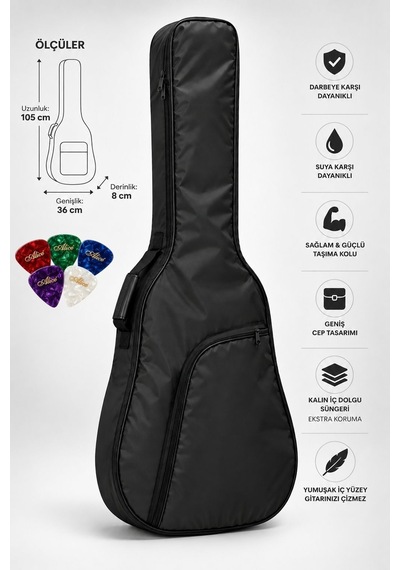 Yankı Egc-37bk Siyah Elektro Gitar Kılıfı Kalın Pedli Suya Dayanıklı Softcase - 9031328983738