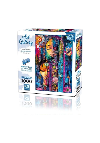 1000 Parça Indian Temalı Eğlenceli Puzzle Deneyimi Açık Mavi