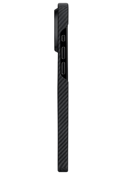 Apple Uyumlu iPhone 15 Pro Telefon Kılıfı Magsafe 600d Aramid Fiber Pitaka Orchestra Serisi Rhapsody Siyah