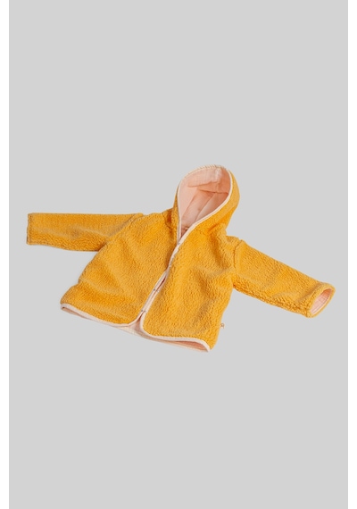 Luckka Heritage Puffy Astarlı Peluş Bebek Çocuk Ceket - Kopüşonlu Peluş Mont - Ztpufceket Turuncu