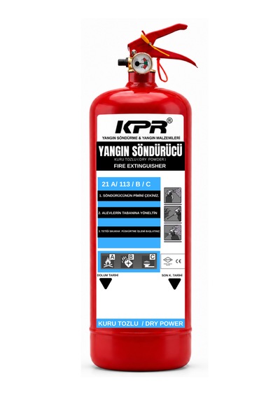 Yangın Tüpü Ruhsata Uygun 1 Kg Kuru Kimyevi Tozlu Ce Ve Tse Belgeli 2026-2030 4 Yıl