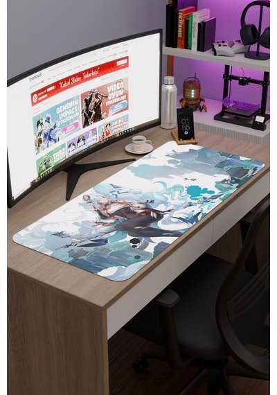 Shenhe Genshin Impact Anime Gacha V2 - 90x40 Xxl Gaming Mouse Pad Fare Altlığı