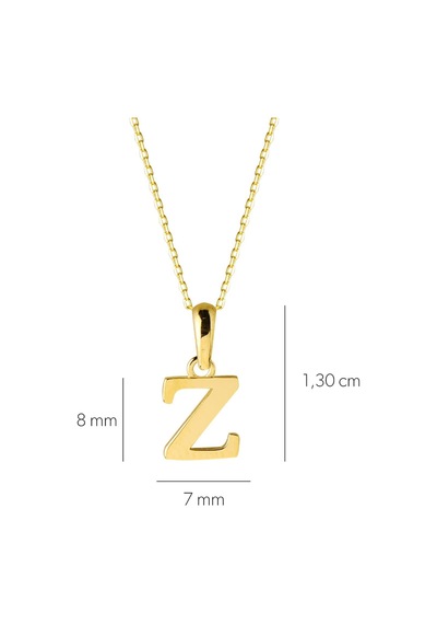 Goldkupe 14 Ayar Altın Z Harfi Kolye-6005
