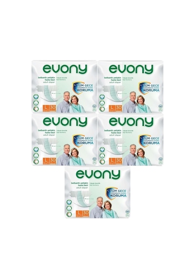 Hasta Bezi Yetişkin Bel Bantlı Tekstil Yüzey L-büyük Boy 150 Adet 5pk 30 Tek Ebat